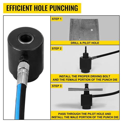 Vevor Ton Hydraulic Knockout Punch Driver Kit Conduit Hole