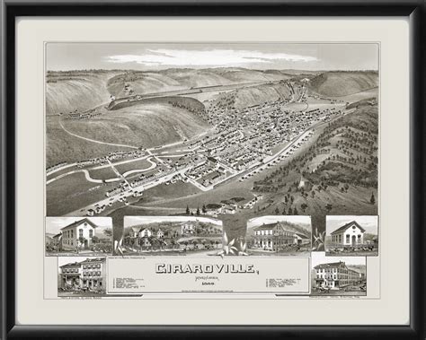 Girardville PA 1889 Restored Map | Vintage City Maps