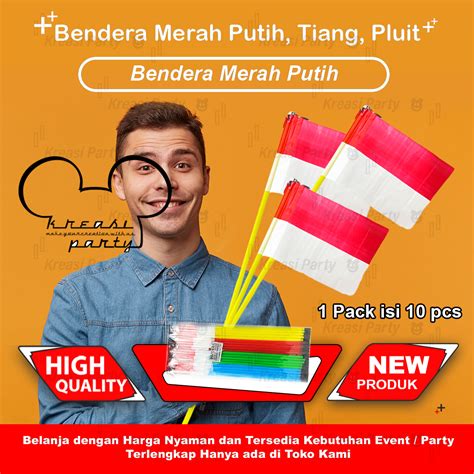 Jual Bendera Merah Putih Tangkai Isi Pcs Bendera Tangkai Bendera