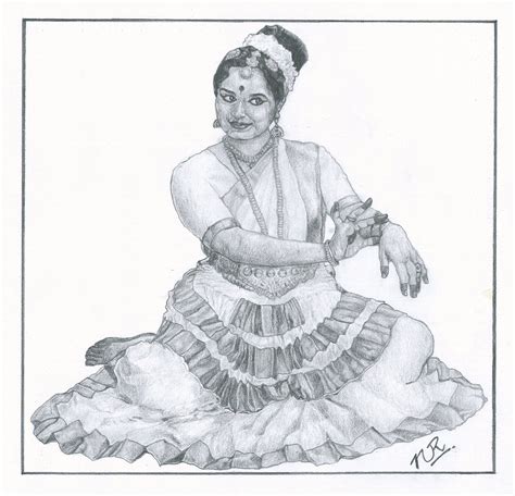 Classical Dance Pencil Sketch Capturing The Essence Of Movement