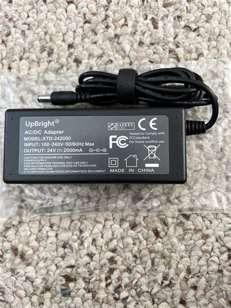 UpBright AC DC Adapter Model XTD 242000 Input 100 240V Output 24V