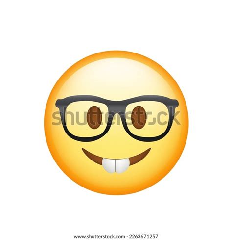 Nerd Face Emoji Isolated On White Stock Vector Royalty 40 Off