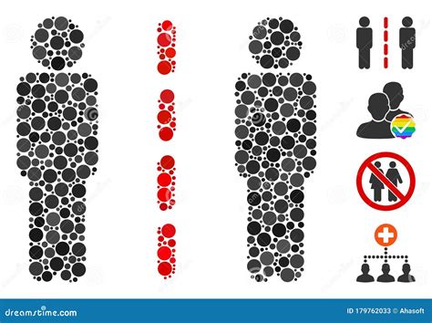 Rounded Dot Social Isolation Icon Mosaic Stock Illustration