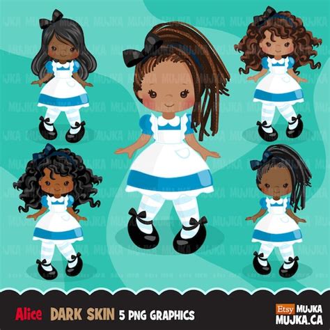 Alice in Wonderland Clipart, African American Alice, Black Alice ...