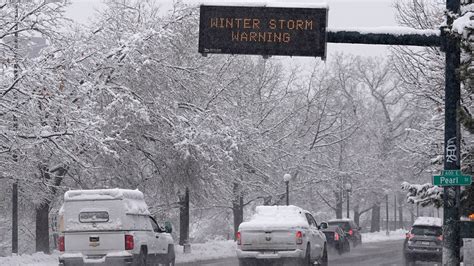 Snow Piles Onto Denver By The Foot Airport Major Highway Shut Down