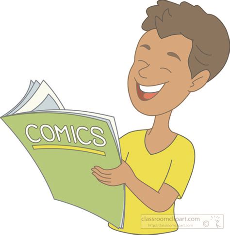 Reading Clipart - boy-reading-comic-book-clipart-536 - Classroom Clipart