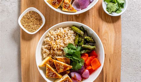 Baked Teriyaki Tofu Bowl Kikkoman Home Cooks