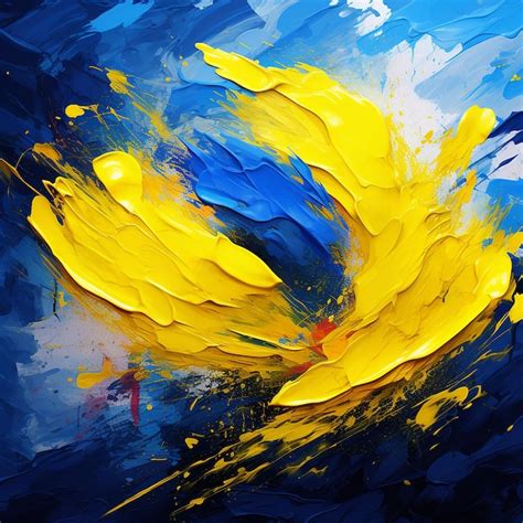 Premium Photo Vibrant Brush Stroke Of Ukraine Flag Artistic National