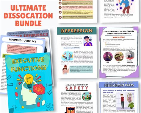 Dissociation Worksheets Workbook Bundle Dissociation Therapy Journal