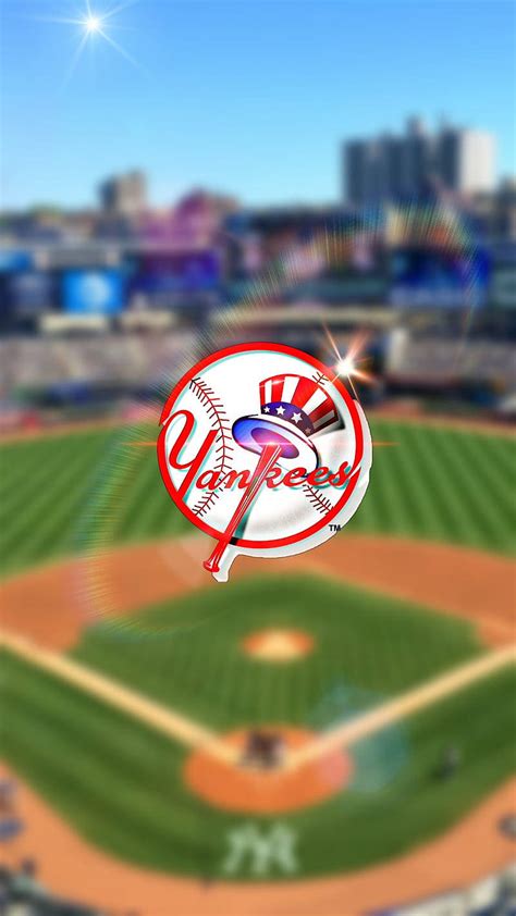 Download Yankees Baseball Logo Over Yankee Stadium Wallpaper | Wallpapers.com