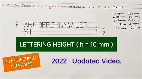 Engineering Drawing Lettering Height 10 Mm 2022 Updated Youtube