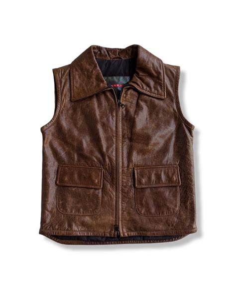 Prada - Vintage - Ruffo - Leather Vest, Men's Fashion, Coats, Jackets and Outerwear on Carousell