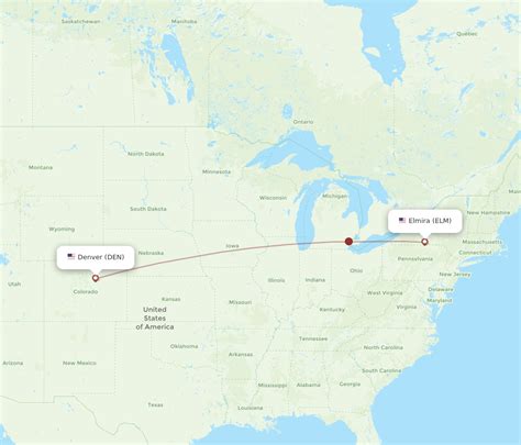 All Flight Routes From Elmira To Denver ELM To DEN Flight Routes