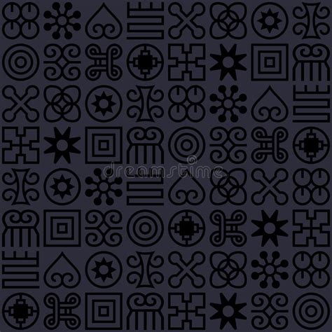 Seamless African Adinkra Pattern Stock Vector Illustration Of Black