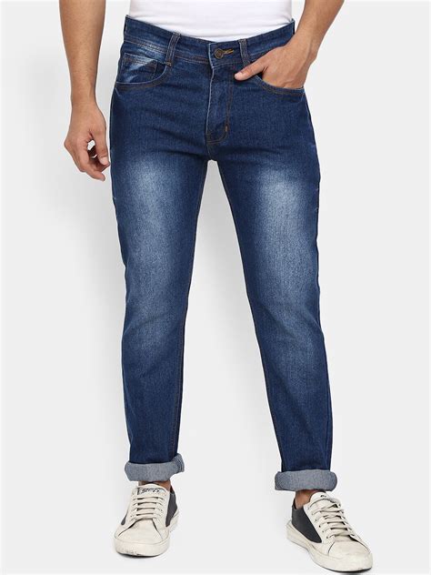 Buy V Mart Men Dark Blue Slim Fit Heavy Fade Jeans Jeans For Men