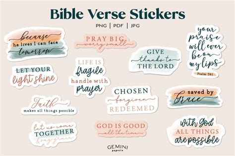 Bible Verse Sticker Bundle Religious Quote