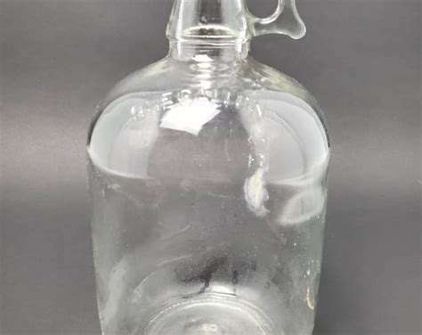 1959 Duraglas 1 Gallon Clear Glass Bottle Des Pat 184991 Finger Loop Owens Illinois Glass