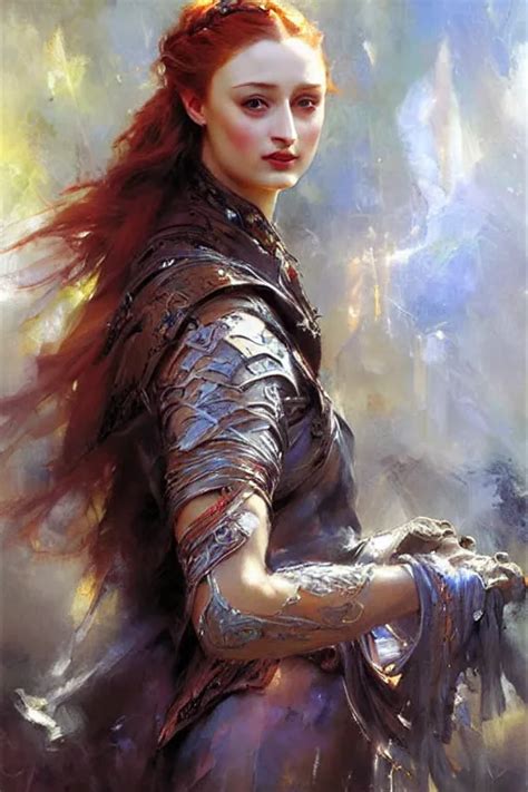 Sansa Painting By Daniel Gerhartz Alphonse Murac Stable Diffusion