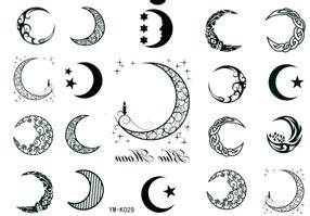 100pcs/lot Tattoo stickers waterproof male Women moon tattoo black and white ym k029 new arrive ...