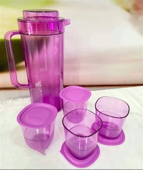 Tupperware Pitcher Crystalline Dan Crystalline Glass Pcs Purple Teko