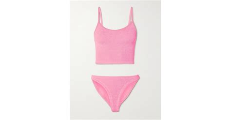 Hunza G Strap Seersucker Bikini In Pink Lyst