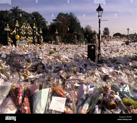 Diana funeral flowers at Kensington Palace in memory of Lady Diana ...