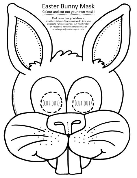 Easter Bunny Mask - FREE Printable - Art With Crystal