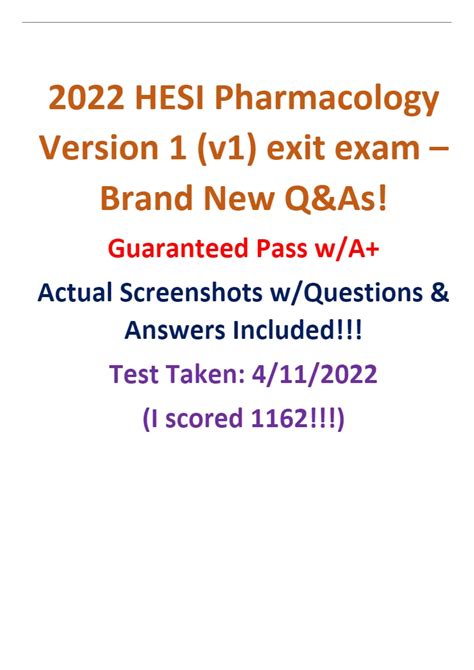 Hesi Pharmacology Pharm Exam Version V Brand New Q As