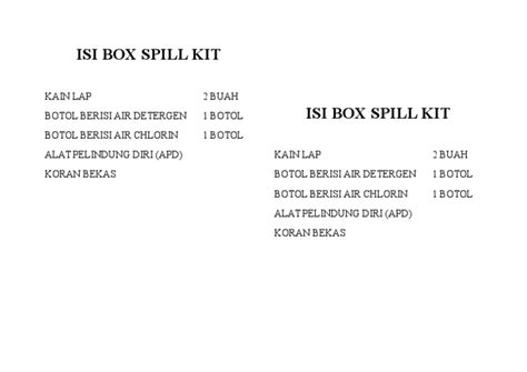 Isi Box Spill Kit Pdf