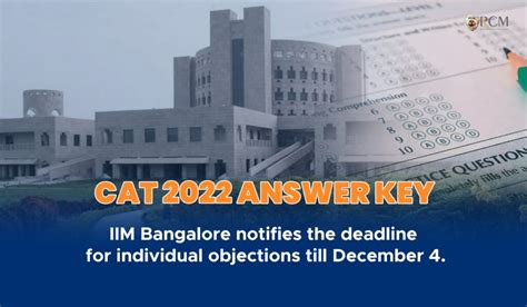 Cat 2022 Answer Key Iim Bangalore Notifies The Deadline For Individual