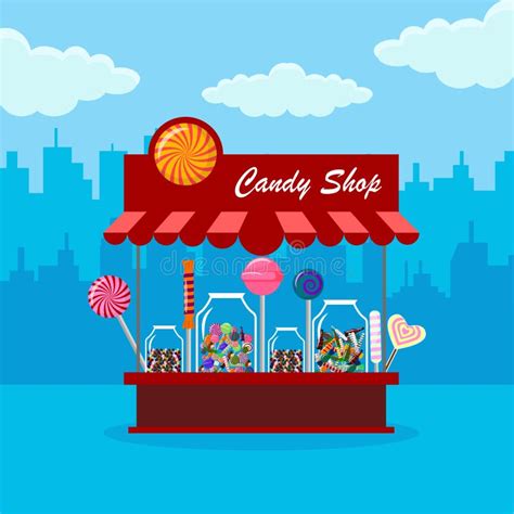 Cartoon candy store stock vector. Illustration of location - 24200493