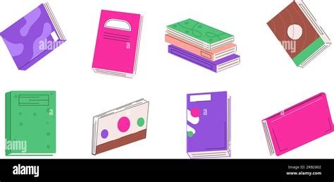 Books In Doodle Style Online Library Set Stack Of Books Notebooks In