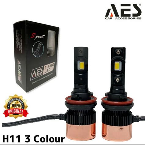 Jual Foglamp LED 3 Warna AES TURBO H8 H11 H16 Fog Lamp Lampu Kabut 3