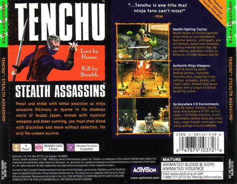 Tenchu Stealth Assassins Ntsc U Greatest Hits Back