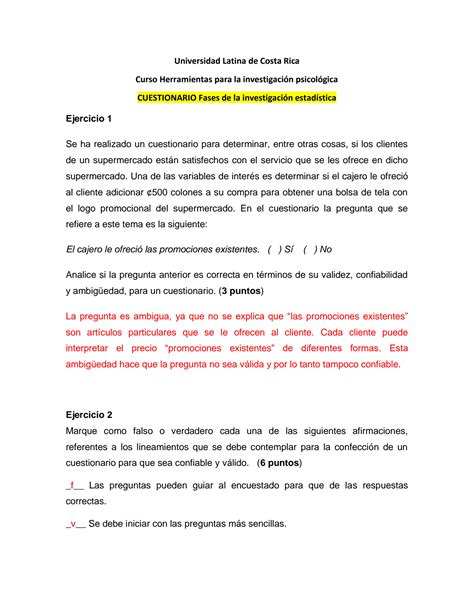 Solution Fases De La Investigaci N Estad Stica Cuestionario Studypool