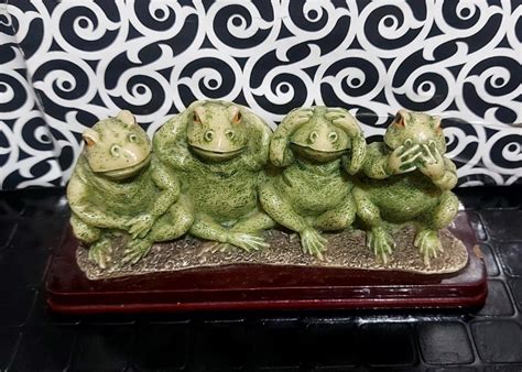 Frogs Figurine See No Evil Hear No Evil Speak No Evil Do No Evil