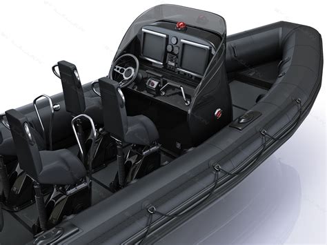 military inflatable boat zodiac 3d model