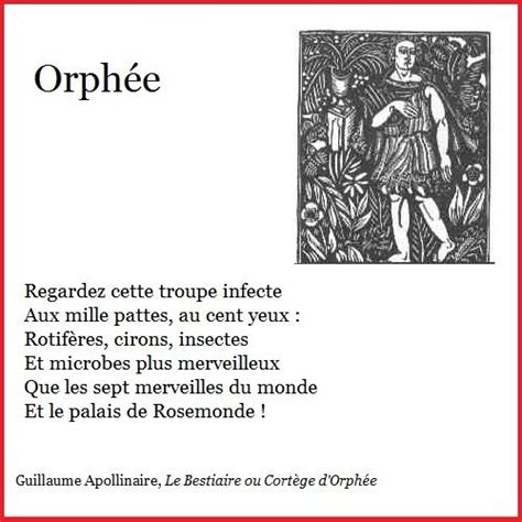 Orph E Guillaume Apollinaire Le Bestiaire