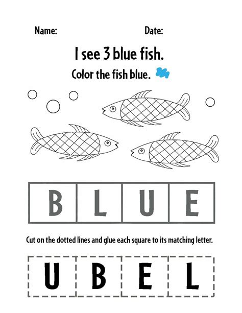 Blue Color Activities and Worksheets for Preschool! ⋆ The Hollydog Blog