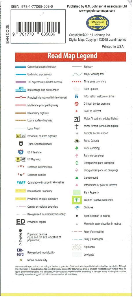 Road Map Legend Symbols