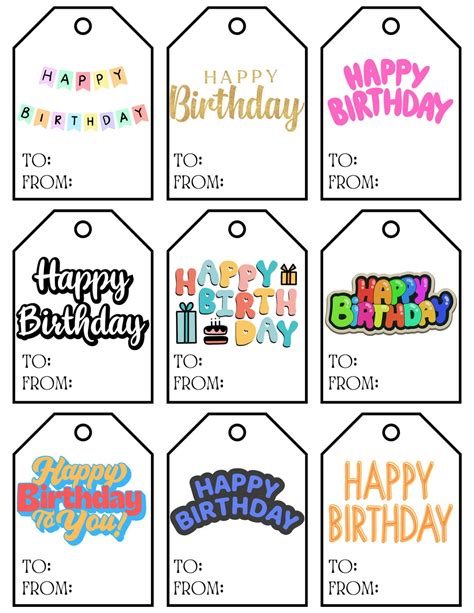printable happy birthday gift tags  png     etsy