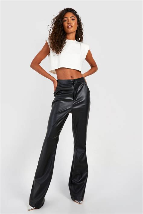 Leather Look Trousers Faux Leather Trousers And Leggings Boohoo Uk