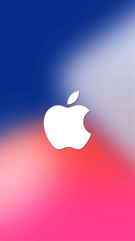 Download Iphone X Original Apple Logo On Blurred Colors Wallpaper