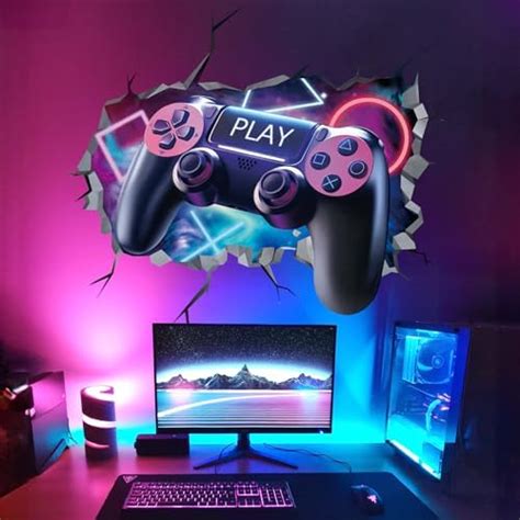 Decalmile 3d Game Wall Decals Gamer Controller Gaming Wall Stickers