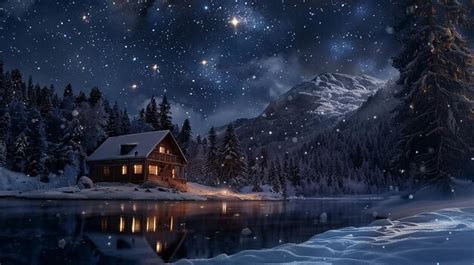 The Perfect Winter Night For Stargazing Premium AI Generated Image