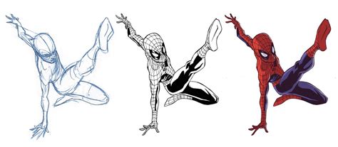 Spiderman Art Drawing Poses Trinidad Huffine