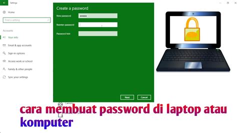 Cara Membuat Password Di Laptop Atau Komputer Youtube