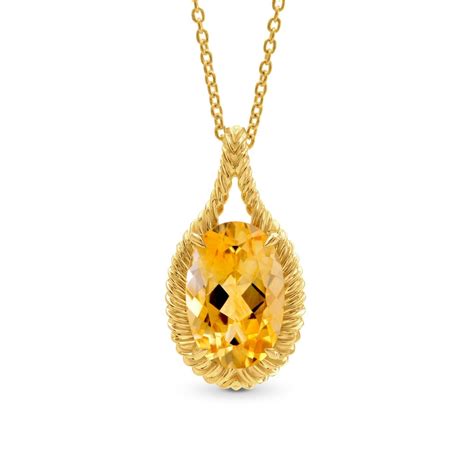 Oval Citrine Drop Pendant SKU 248583 3 18Ct Drop Pendant Citrine