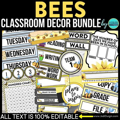 Bee Classroom Theme Decor Bundle Clutter Free Classroom Store