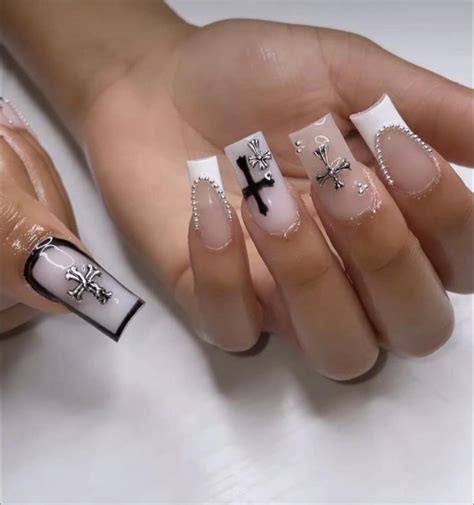 Chrome Hearts Nail Inspo In 2023 Pink Acrylic Nails Short Square